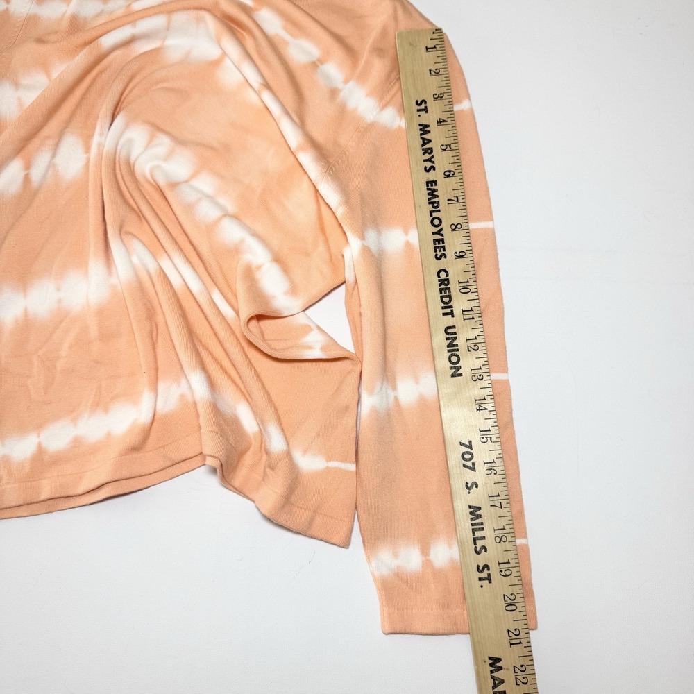 CJ Banks Peach Tie Dye Lightweight Knit Tunic Top 3/4 Sleeve Size 1X Casual - Picture 8 of 8